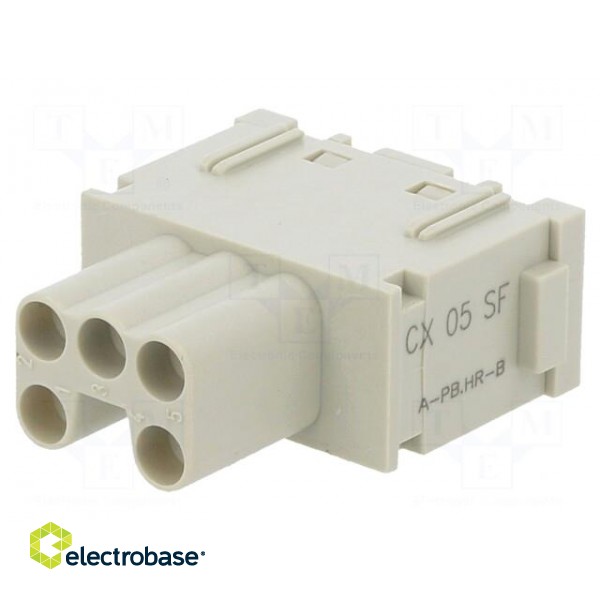 Connector: HDC | module | female | MIXO | PIN: 5 | with contacts | 16A фото 1