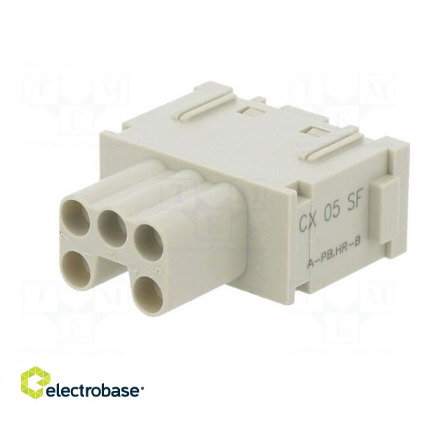 Connector: HDC | module | female | MIXO | PIN: 5 | with contacts | 16A фото 2