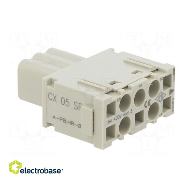 Connector: HDC | module | female | MIXO | PIN: 5 | with contacts | 16A фото 4