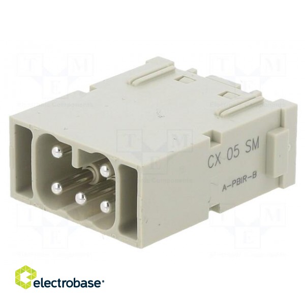 Connector: HDC | module | male | MIXO | PIN: 5 | with contacts | 16A | 400V фото 1
