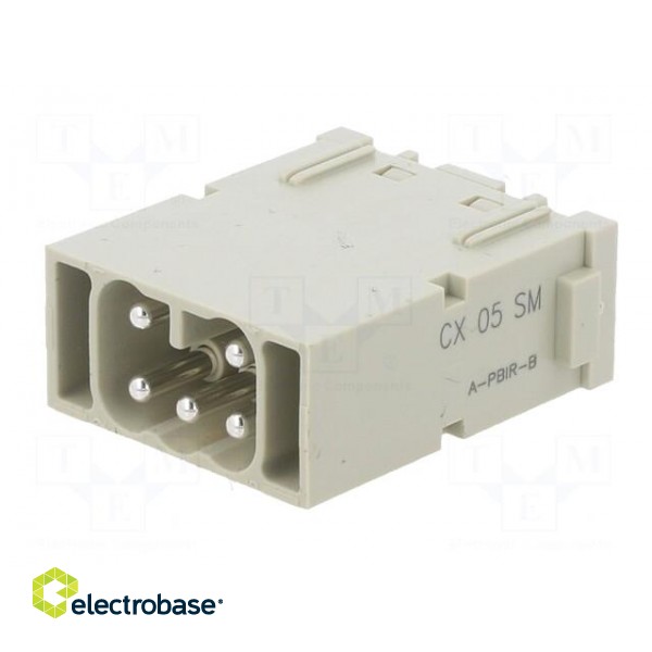 Connector: HDC | module | male | MIXO | PIN: 5 | with contacts | 16A | 400V paveikslėlis 2