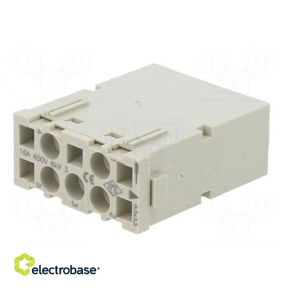 Connector: HDC | module | male | MIXO | PIN: 5 | with contacts | 16A | 400V фото 6