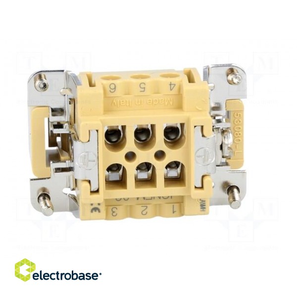 Connector: rectangular | male | JEI | PIN: 6 | 6+PE | size 44.27 | 16A image 5