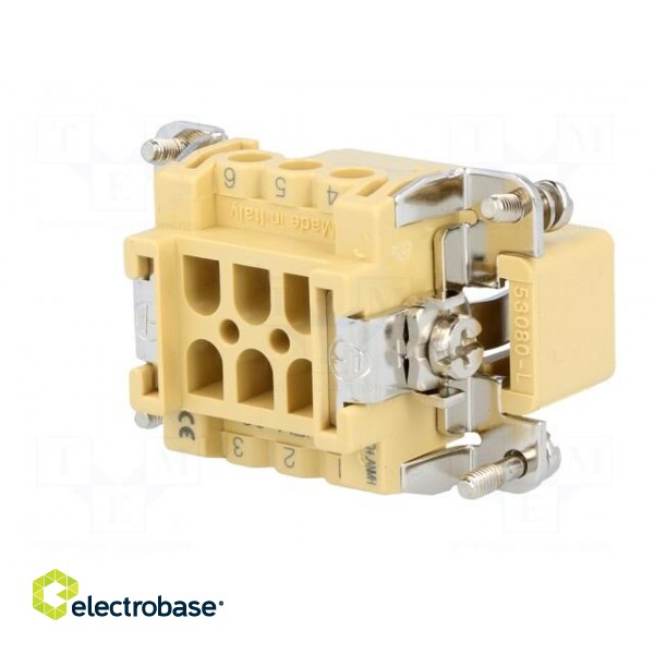 Connector: rectangular | male | JEI | PIN: 6 | 6+PE | size 44.27 | 16A image 6