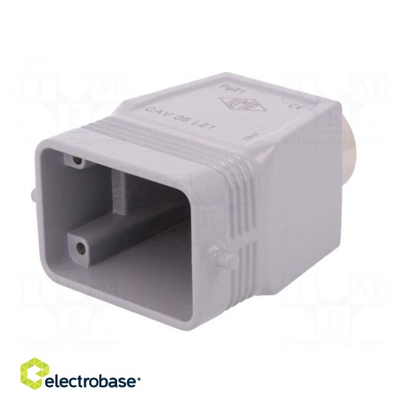 Enclosure: for HDC connectors | C-TYPE | size 44.27 | high | PG21 image 2