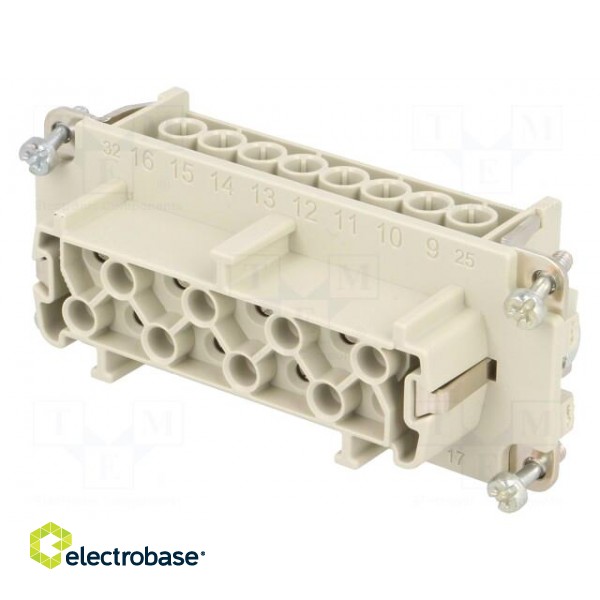Connector: rectangular | female | EPIC H-BE | PIN: 16 | 16+PE | 16A | 500V image 1