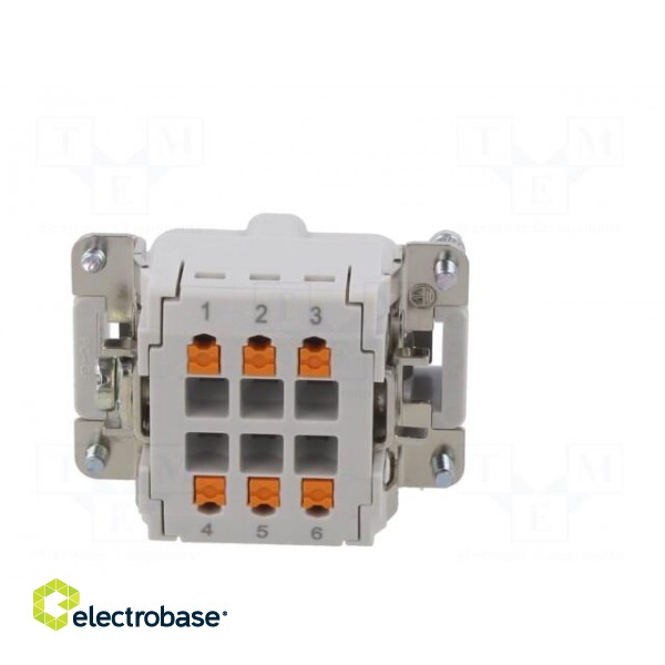 Connector: HDC | contact insert | male | EPIC H-BE | PIN: 6 | 6+PE | 16A paveikslėlis 5