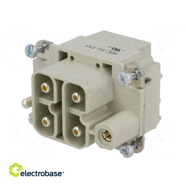 Connector: rectangular | male | EPIC POWER H-S | PIN: 4 | 4+PE | 65A | 1kV paveikslėlis 2