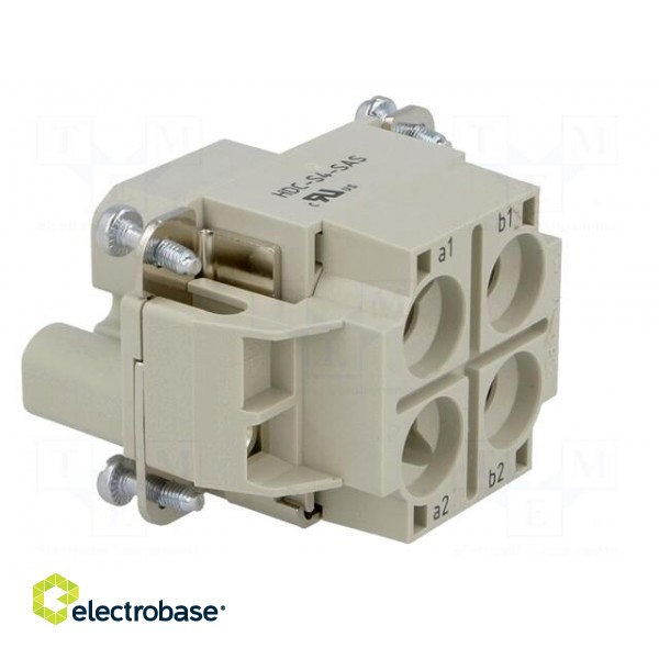 Connector: rectangular | male | EPIC POWER H-S | PIN: 4 | 4+PE | 65A | 1kV paveikslėlis 4