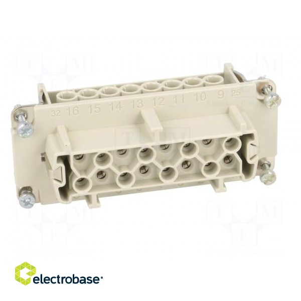 Connector: rectangular | female | EPIC H-BE | PIN: 16 | 16+PE | 16A | 500V image 9