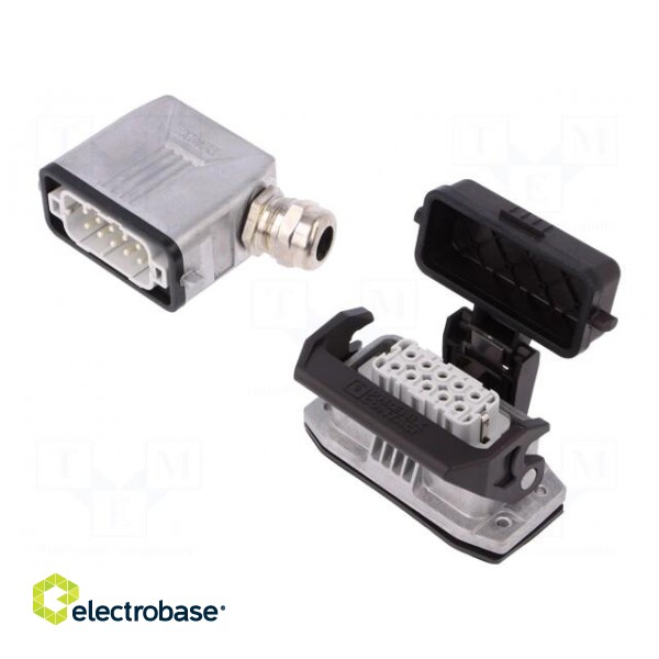 Connector: HDC | male + female | Pitch: 49,5x16mm | 250V | 16A | PIN: 10 фото 1