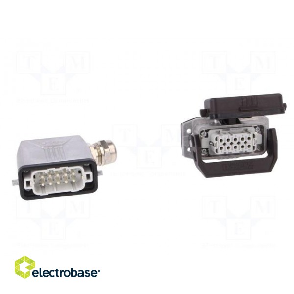 Connector: HDC | male + female | Pitch: 49,5x16mm | 250V | 16A | PIN: 10 фото 9