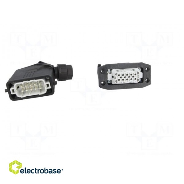 Connector: HDC | male + female | Pitch: 49,5x16mm | 250V | 16A | PIN: 10 фото 9