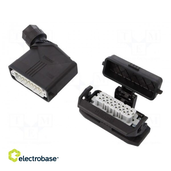 Connector: HDC | male + female | Pitch: 66x16mm | 250V | 16A | PIN: 16 image 1