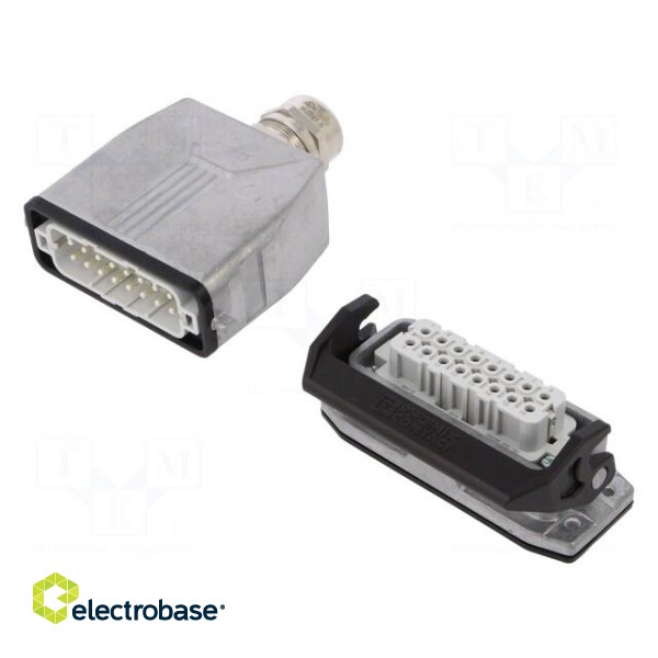 Connector: HDC | male + female | 250V | 16A | PIN: 16 | Layout: 16+PE image 1