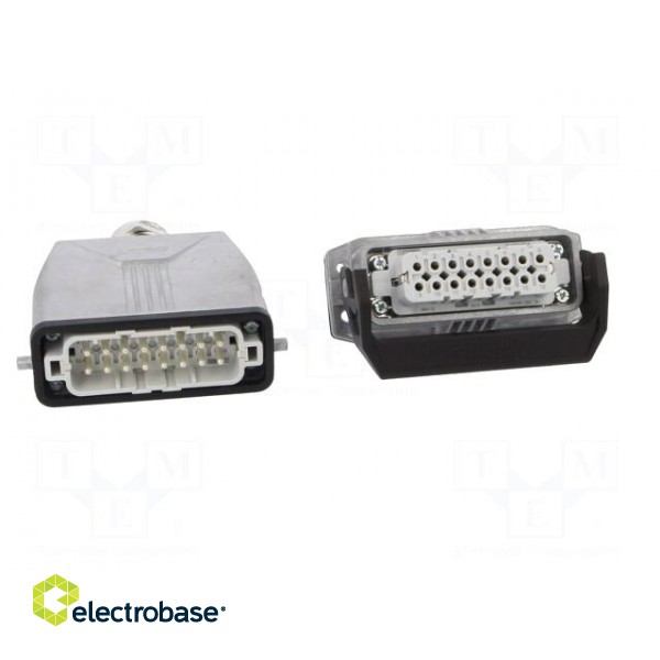 Connector: HDC | male + female | Pitch: 66x16mm | 250V | 16A | PIN: 16 фото 9