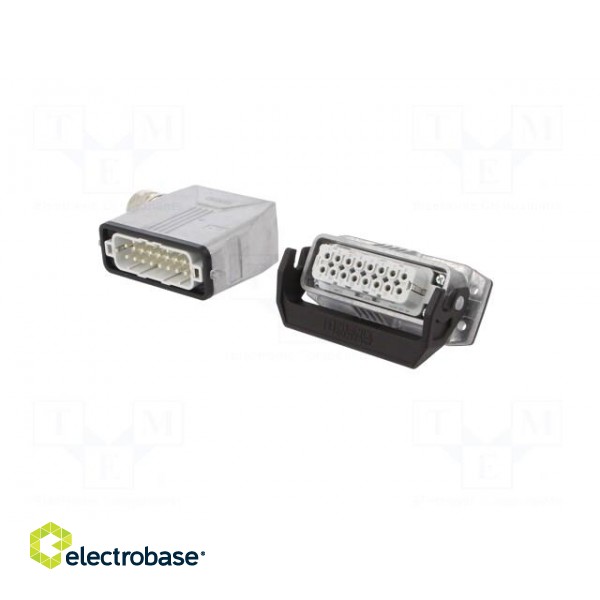 Connector: HDC | male + female | Pitch: 66x16mm | 250V | 16A | PIN: 16 image 2