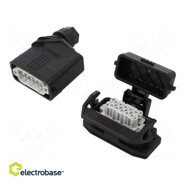 Connector: HDC | male + female | Pitch: 49,5x16mm | 250V | 20A | PIN: 10 image 1