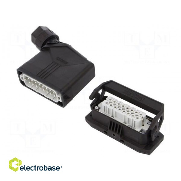 Connector: HDC | male + female | Pitch: 66x16mm | 250V | 20A | PIN: 16 image 1