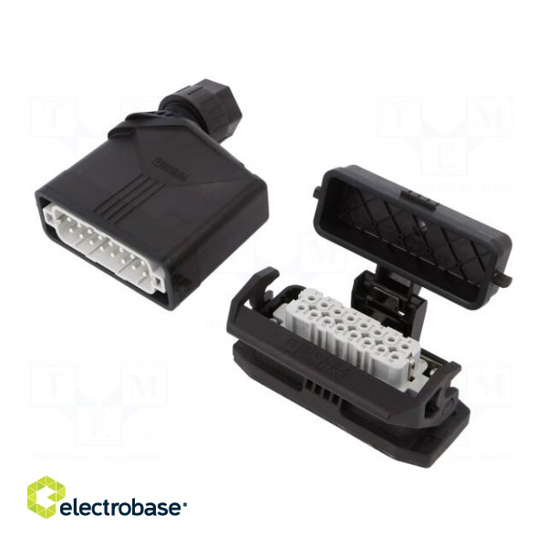 Connector: HDC | male + female | Pitch: 66x16mm | 250V | 20A | PIN: 16 фото 1