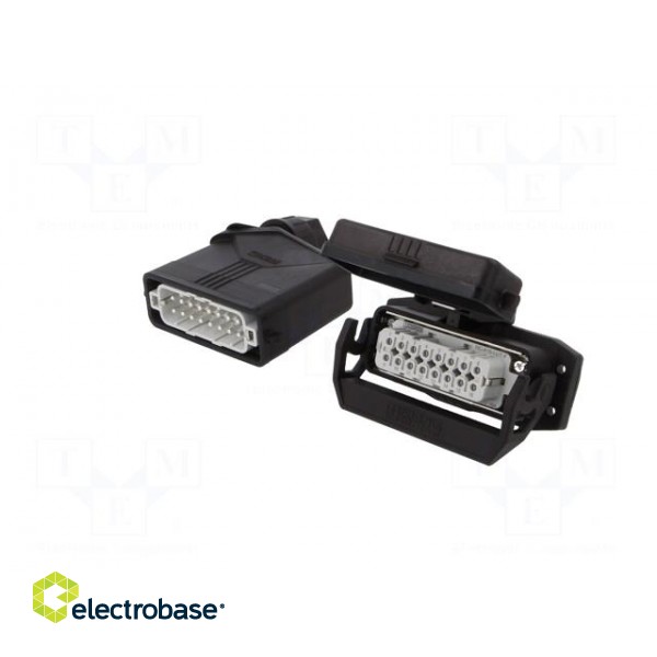 Connector: HDC | male + female | Pitch: 66x16mm | 250V | 20A | PIN: 16 image 2