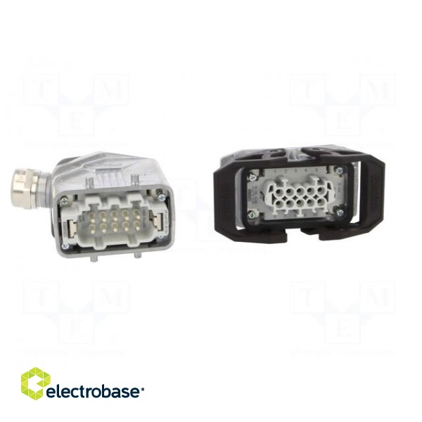 Connector: HDC | male + female | Pitch: 57x27mm | 500V | 16A | PIN: 10 image 9