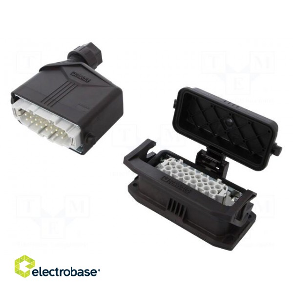 Connector: HDC | male + female | Pitch: 77,5x27mm | 500V | 16A | PIN: 16 фото 1