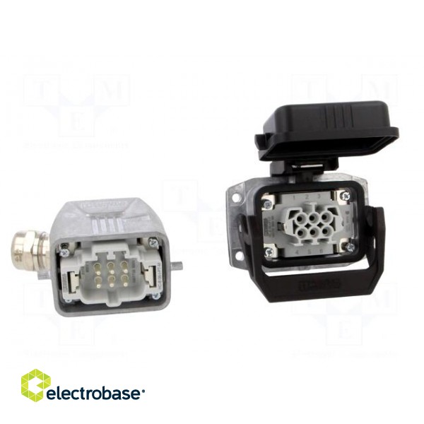 Connector: HDC | male + female | 500V | 16A | PIN: 6 | Layout: 6+PE | M20 image 9