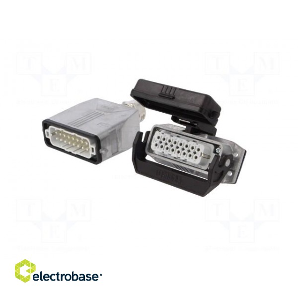 Connector: HDC | male + female | 250V | 16A | PIN: 16 | Layout: 16+PE image 2