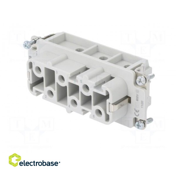 Connector: rectangular | female | 400V | 41A | PIN: 6 | Layout: 6+PE image 2