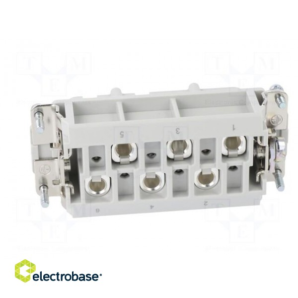 Connector: rectangular | female | 400V | 41A | PIN: 6 | Layout: 6+PE image 5