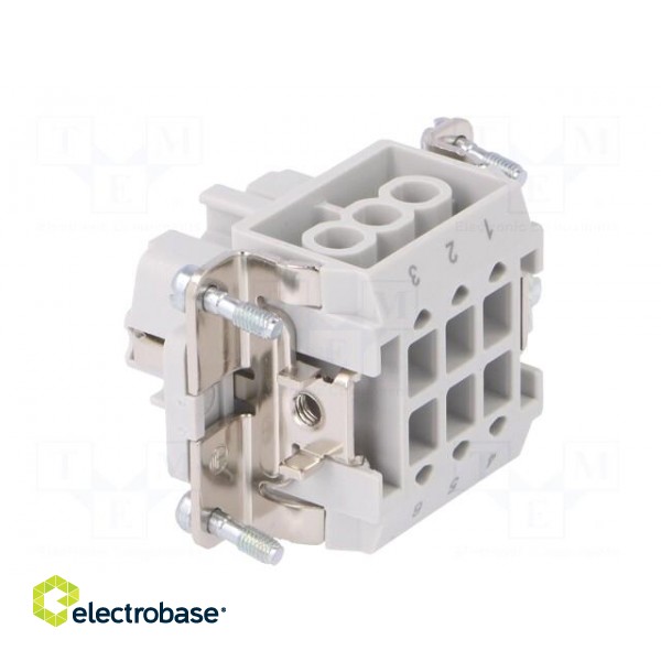 Connector: rectangular | female | Pitch: 44x27mm | 500V | 24A | PIN: 6 image 4