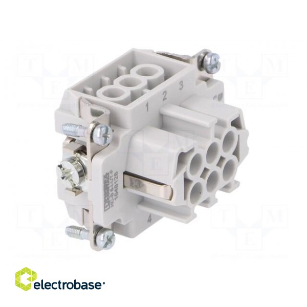 Connector: HDC | female | 500V | 16A | PIN: 6 | Layout: 6+PE | 0.5÷2.5mm2 image 8