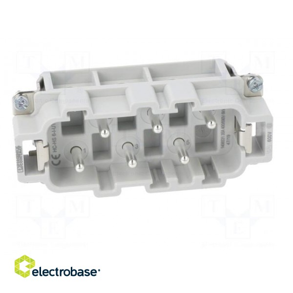 Connector: rectangular | male | 400V | 41A | PIN: 6 | Layout: 6+PE image 9