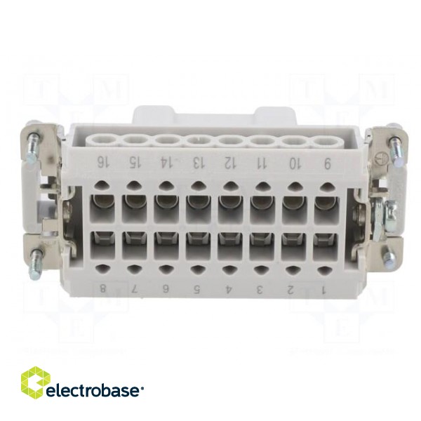Connector: HDC | male | 500V | 16A | PIN: 16 | Layout: 16+PE | 0.5÷2.5mm2 image 5