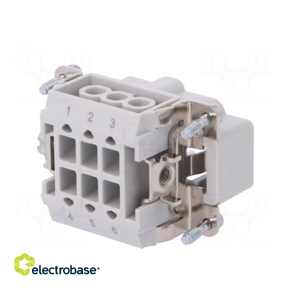 Connector: rectangular | male | Pitch: 44x27mm | 500V | 24A | PIN: 6 фото 6