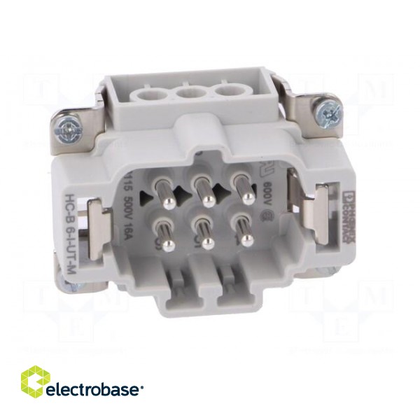 Connector: rectangular | male | Pitch: 44x27mm | 500V | 24A | PIN: 6 image 9