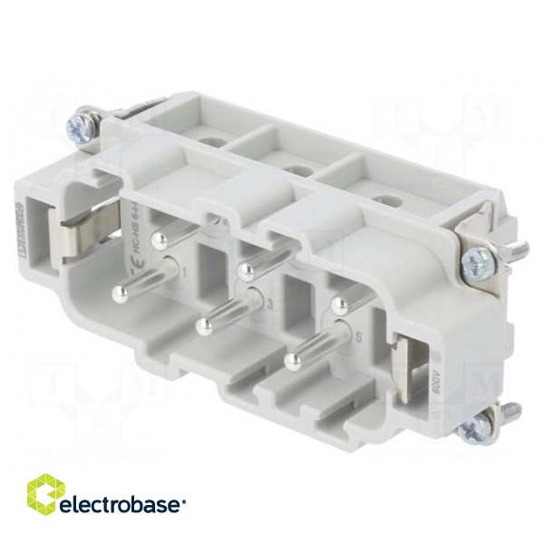 Connector: rectangular | male | 400V | 41A | PIN: 6 | Layout: 6+PE image 1