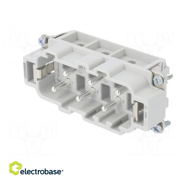 Connector: rectangular | male | 400V | 41A | PIN: 6 | Layout: 6+PE image 2