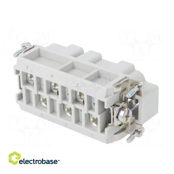 Connector: rectangular | male | 400V | 41A | PIN: 6 | Layout: 6+PE image 6