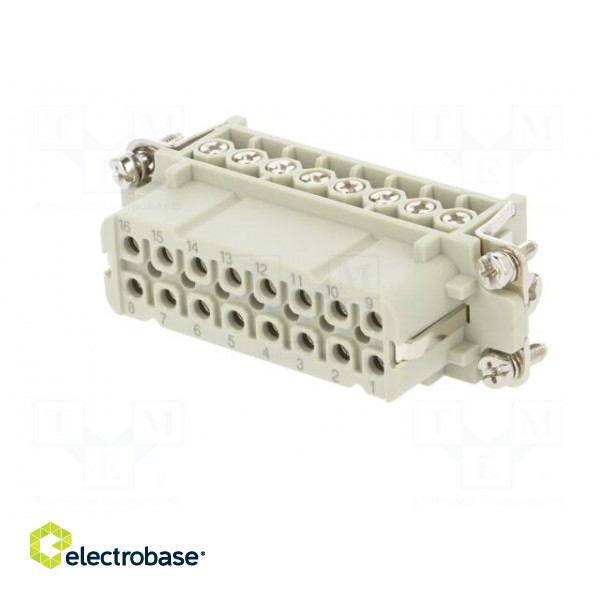 Connector: HDC | female | HA | PIN: 16 | 16+PE | size 5 | 16A | 250V image 2