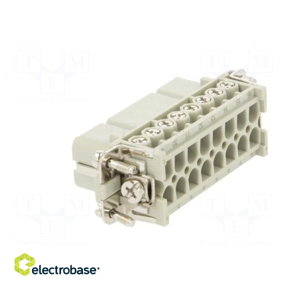 Connector: HDC | female | HA | PIN: 16 | 16+PE | size 5 | 16A | 250V image 4