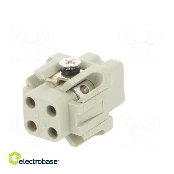 Connector: HDC | contact insert | female | HDC | PIN: 4 | 3+PE | size 1 image 6