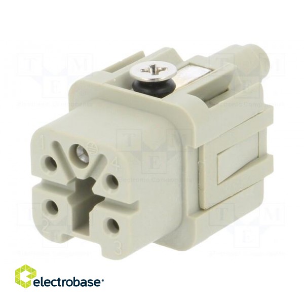 Connector: HDC | female | HDC | PIN: 5 | 4+PE | size 1 | 10A | 250V image 1