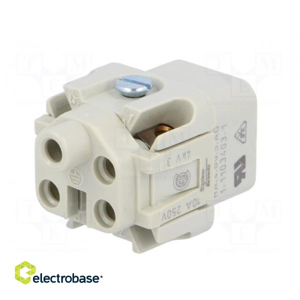 Connector: HDC | contact insert | female | HTS HA | PIN: 5 | 4+PE | size 1 image 6