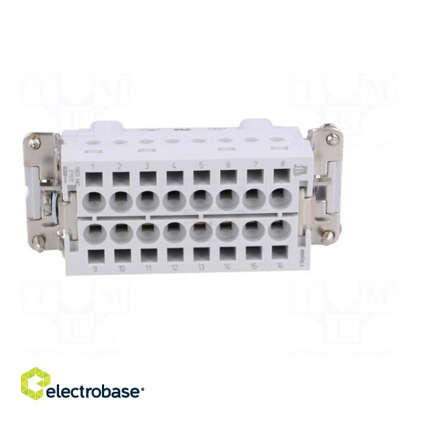 Connector: HDC | male | HE | PIN: 16 | 16+PE | size 6 | 16A | 500V | for cable paveikslėlis 5