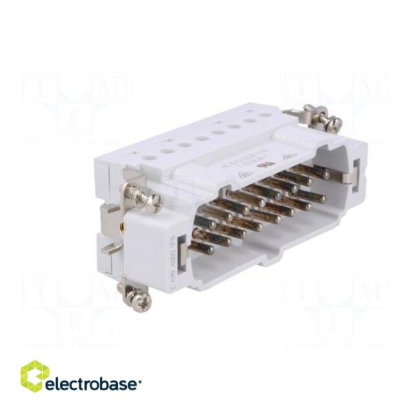 Connector: HDC | male | HE | PIN: 16 | 16+PE | size 6 | 16A | 500V | for cable image 8