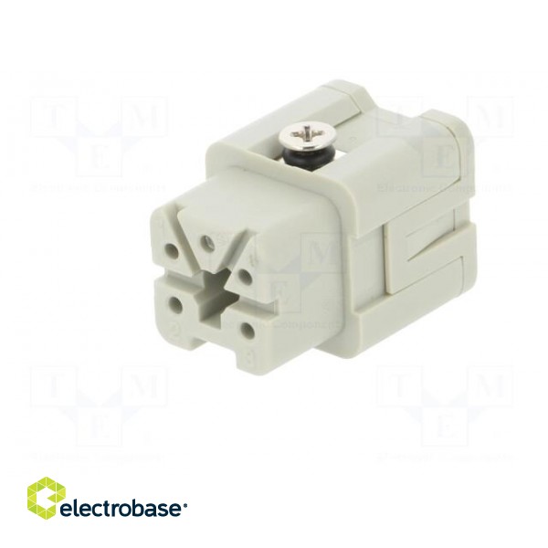 Connector: HDC | contact insert | female | HDC | PIN: 5 | 4+PE | size 1 image 2