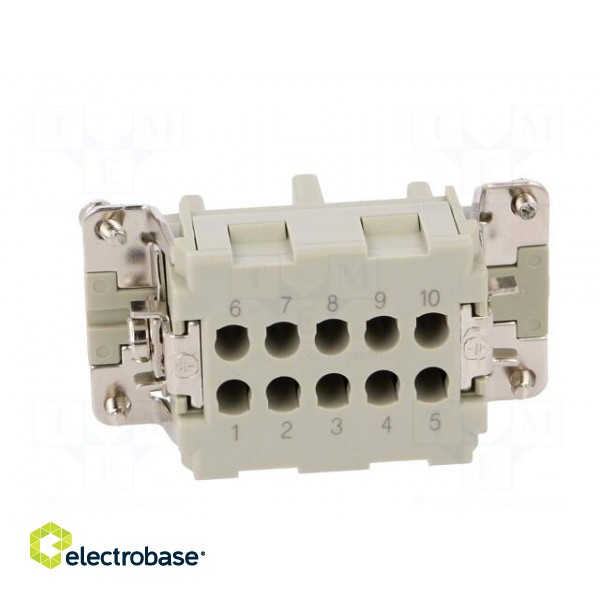 Connector: HDC | female | HE | PIN: 10 | 10+PE | size 4 | w/o contacts | 16A paveikslėlis 5