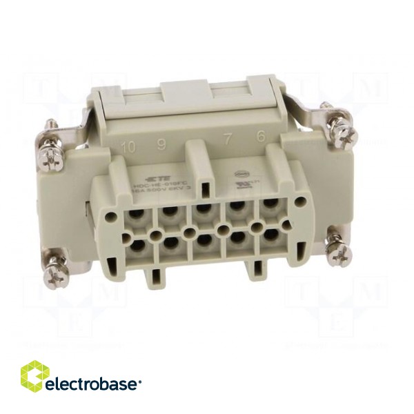 Connector: HDC | female | HE | PIN: 10 | 10+PE | size 4 | w/o contacts | 16A paveikslėlis 9